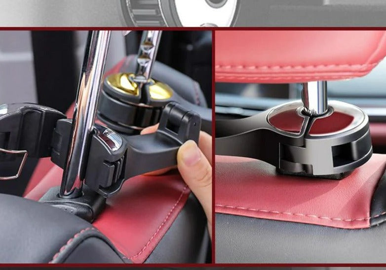 Hooky – 360° drehbarer Auto-Kopfstützen-Organizer für Lebensmittel und Taschen