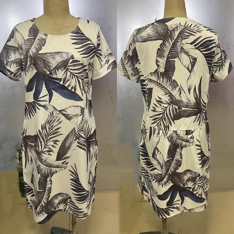 Victoria – Kleid mit Rundhalsausschnitt und botanischem Print