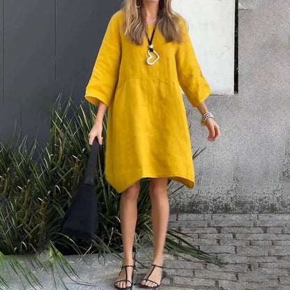 Tina – Lockeres Sommerkleid mit zeitlosem Uni-Design