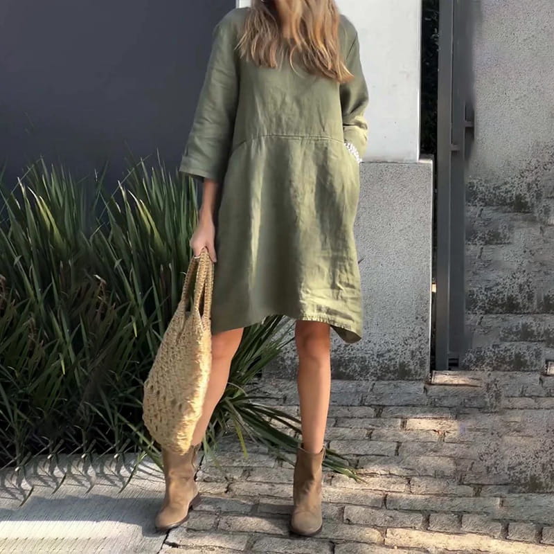 Tina – Lockeres Sommerkleid mit zeitlosem Uni-Design