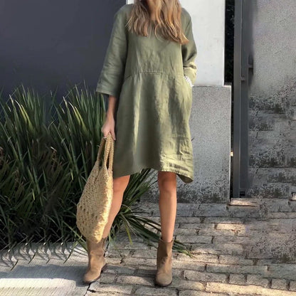 Tina – Lockeres Sommerkleid mit zeitlosem Uni-Design