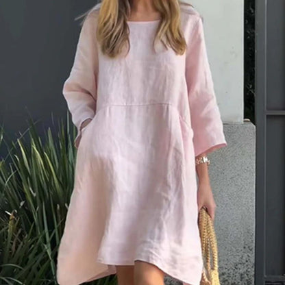 Tina – Lockeres Sommerkleid mit zeitlosem Uni-Design