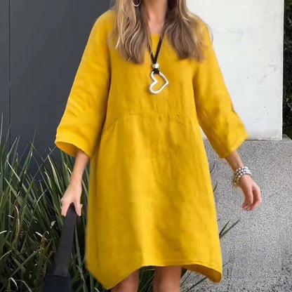 Tina – Lockeres Sommerkleid mit zeitlosem Uni-Design