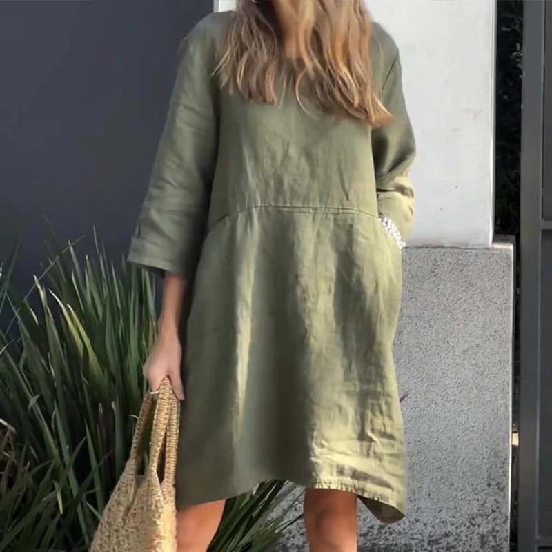 Tina – Lockeres Sommerkleid mit zeitlosem Uni-Design