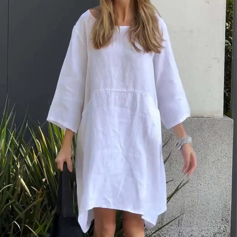 Tina – Lockeres Sommerkleid mit zeitlosem Uni-Design