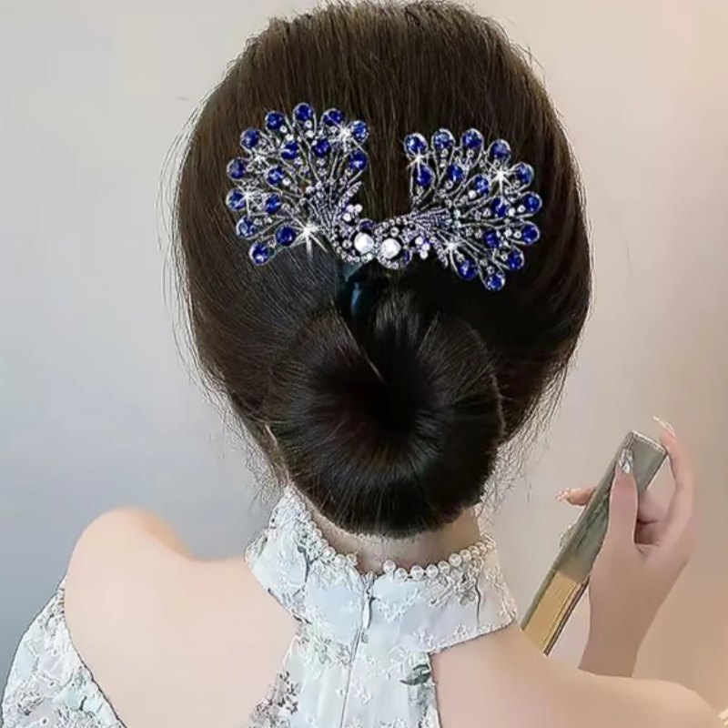 VintaClip – Elegante Pfauen-Haarspange für stilvolle Frisuren | 1+1 Gratis