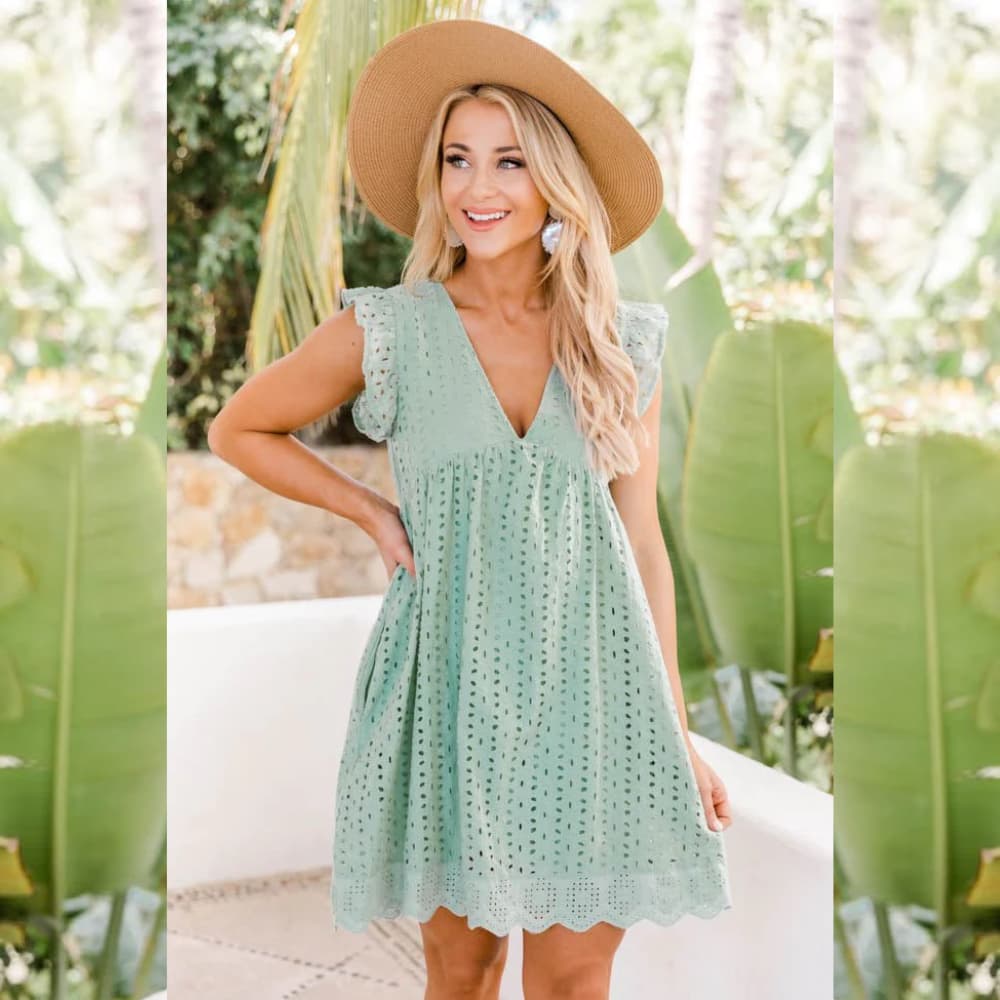 Katimy – Sommerliches Minikleid mit Spitze und integrierten Taschen