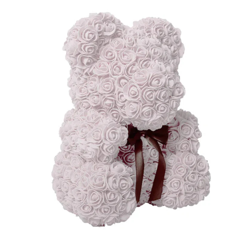 RoseBear – Teddybär mit synthetischen Rosen und elegantem, langlebigem Design